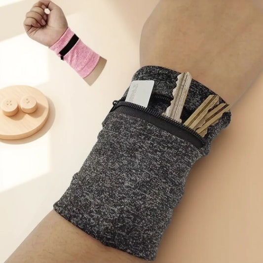 Lightweight Zipper Wrist Pouch - Secure Travel & Workout Storage Bag for Phone, Cash, Cards and Keys
