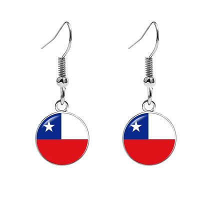 South & North America Flag Earrings - Patriotic Country Pride Drop Dangle Jewelry Gifts for Women
