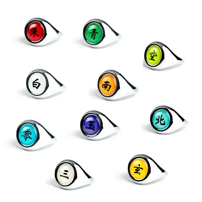 10PCS Bandai Naruto Akatsuki Rings — Itachi Anime Figure Cosplay Accessories, Jewelry & Toys for Boys & Kids Gifts