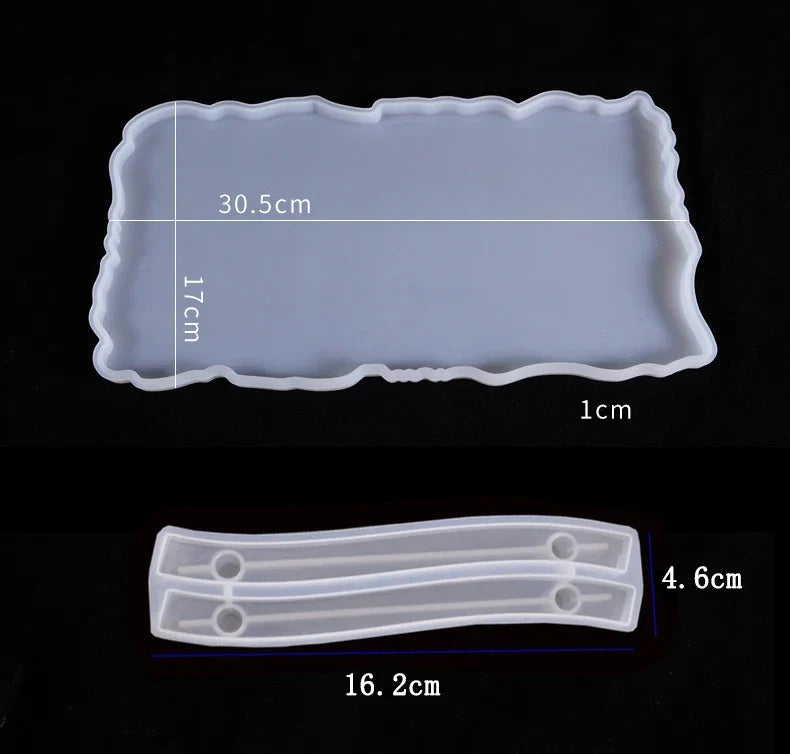 Large Rectangle Resin Tray Silicone Mold - DIY Epoxy Tea Plate Coaster Craft Making Mold