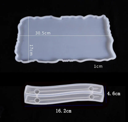 Large Rectangle Resin Tray Silicone Mold - DIY Epoxy Tea Plate Coaster Craft Making Mold