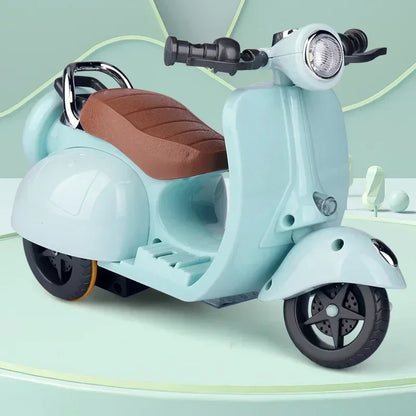 Mini Electric Retro Motorcycle Toy – Dazzling Spin for Labubu Dolls & Pets, Children’s Birthday Gift