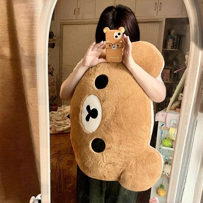 Kawaii Rilakkuma Plush Hand Pillow - 40/60cm Soft Warm Cartoon Bear Cushion & Birthday Gift