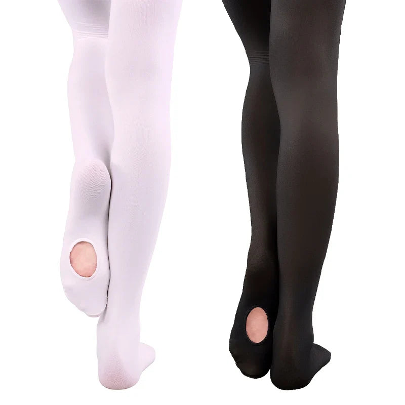 60D Convertible Ballet Tights - Seamless Dance Stockings with Foot Hole for Women