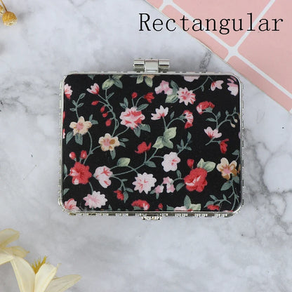 Foldable Mini Square Makeup Mirror - Double-Sided Compact Pocket Vanity Mirror