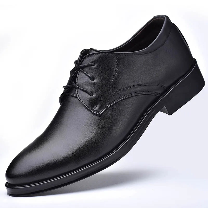 Men's Leather Derby Dress Shoes - Lace-Up Business & Wedding Shoes Size 38-48