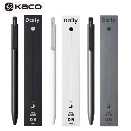 KACO Metal Clip Gel Pen - 0.5mm Black Ink Quick Dry Signature Pen with 800M Smooth Writing Capacity