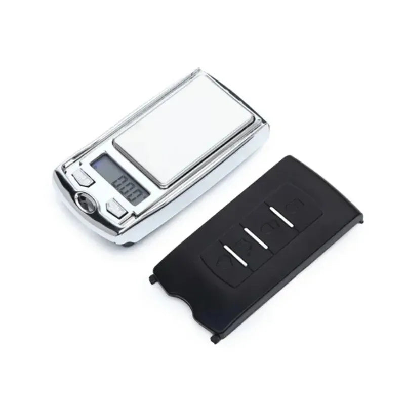 Mini Digital Pocket Gram Scale - 0.01g Precision Car Key Shape Electronic Weight Scale with LCD Display & Batteries