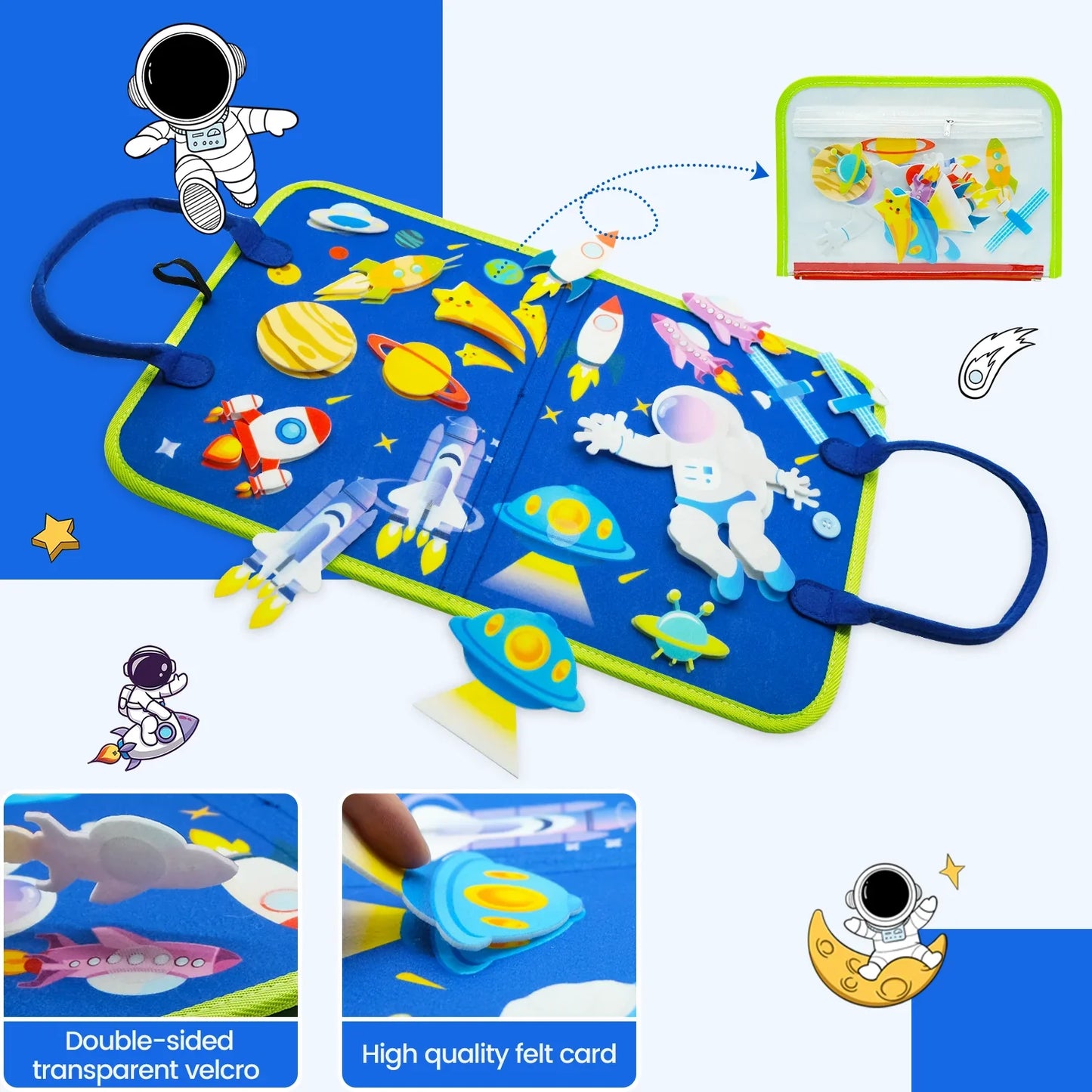 Montessori Toddler Busy Board – Educational Activity for Basic Dress Motor Skills, Baby Learning Toy for Travel