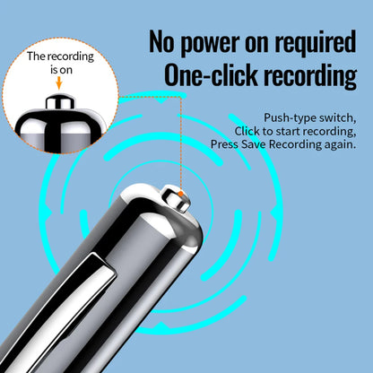 Digital Voice Recorder — 64GB/128GB Portable Professional Sound Dictaphone, Voice-Activated Audio Recording Pen & MP3 Player