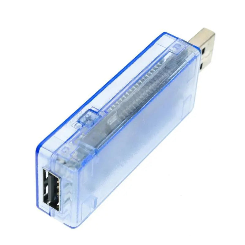 USB Battery Tester & Voltmeter - Transparent Blue Charger Meter for Mobile Power - Smart Home Portable Timing Test - V20 Compatible
