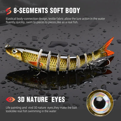 Multi Jointed Swimbait Fishing Lures - Slow Sinking Bionic Artificial Bait for Freshwater and Saltwater Bass Trout Fishing