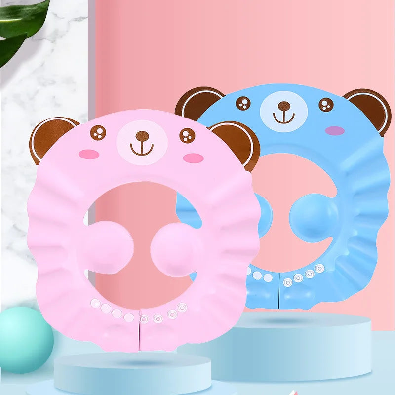 Baby Shower Hair Wash Cap - Adjustable Soft Ear Protection Hat for Kids Bath Time