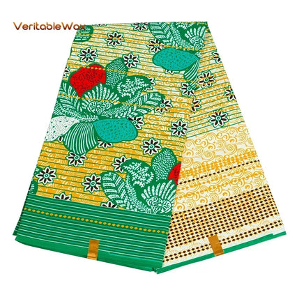 African Ankara Wax Print Fabric - 100% Cotton Real Wax African Patchwork Material for Dresses A-29
