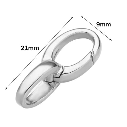 2PCS Gold Filled Oval Clasp - 14K/18K Spring Connector Carabiner for DIY Jewelry Necklace & Bracelet Making