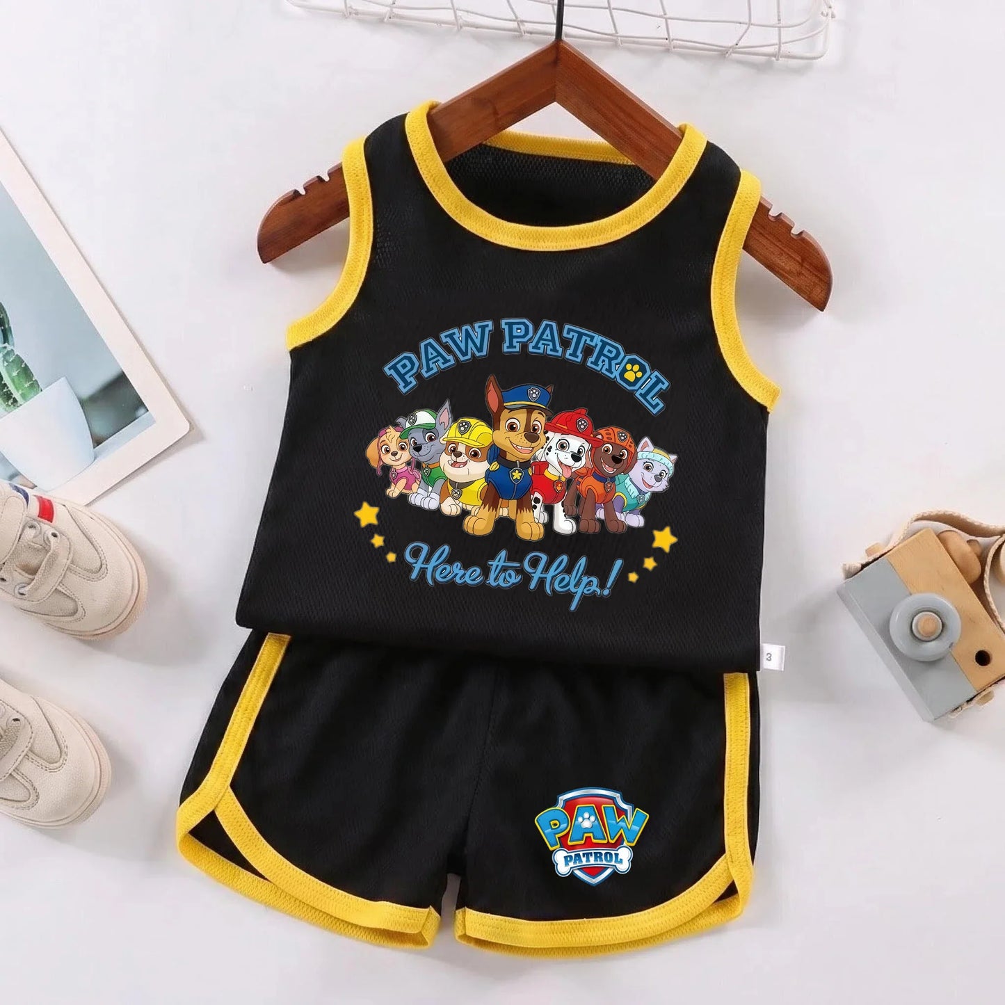 PAW Patrol Kids Soccer Jersey Set - Colorful Sleeveless Sportswear Training Outfit