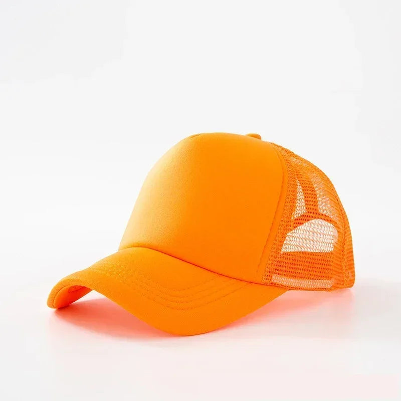 Custom Logo Trucker Hat - Adjustable Polyester Mesh Baseball Cap for Men & Women