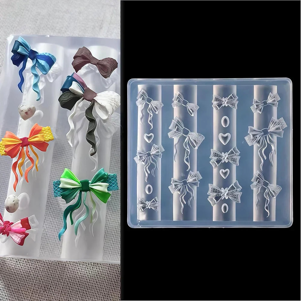 3D Angel Wings Nail Art Silicone Mold - Reusable Clear DIY Manicure Template for Gel Nail Charms