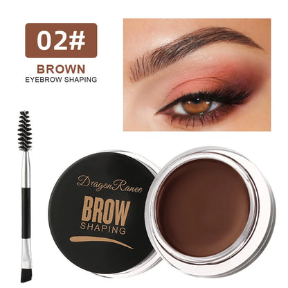 Matte Brown & Black Eyebrow Cream – 3D Natural Tint, Waterproof Gel Wax, Long-Lasting Eyebrow Enhancer