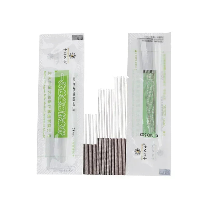 ZHONGYAN TAIHE Acupuncture Needles – 500/Box Sharp Disposable Sterile Needles with Tube for Beauty & Massage, 5-Year Validity