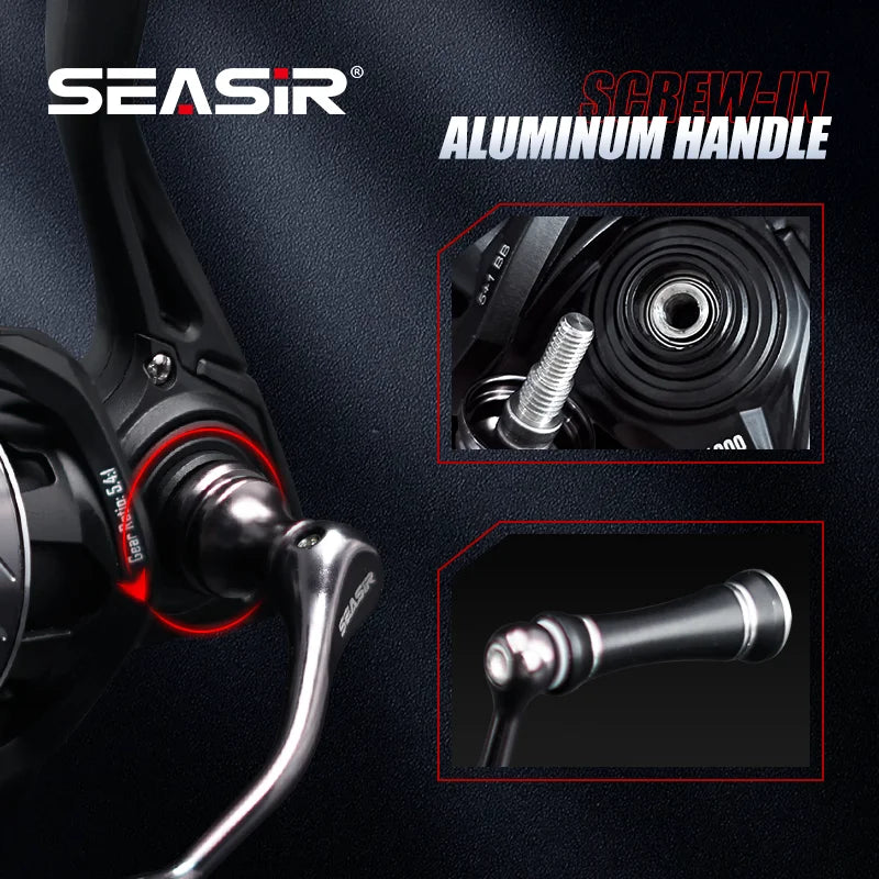 SEASIR Stream Spinning Reel - 139g Ultralight Fishing Wheel with Carbon Washers, 5+1BB & 5.4:1 Gear Ratio