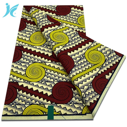Classic African Wax Fabric - 100% Cotton Soft Ankara Pagne for Women's Dresses