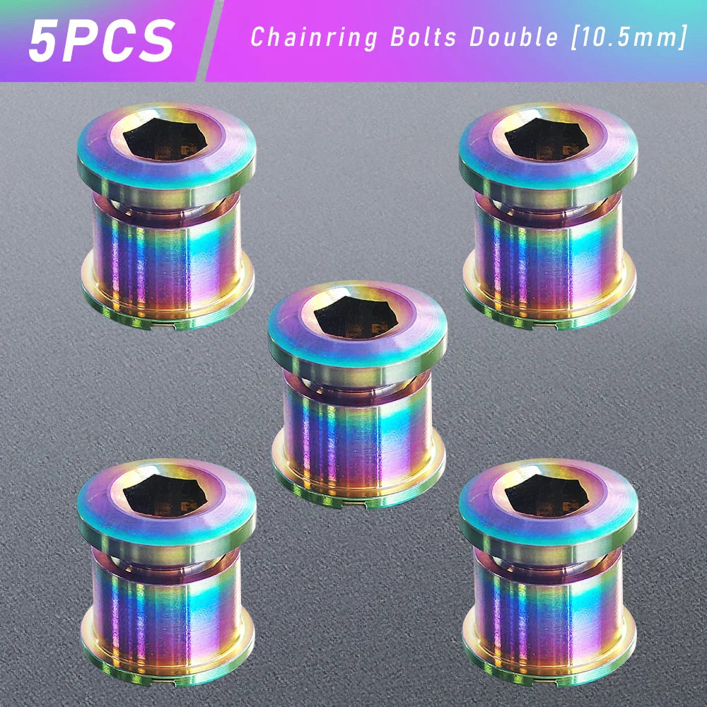 Titanium Alloy Chainring Bolts 4–5PCS MTB Road Bike Crank Screws Single & Double Chainring Hardware 6.5–10.5mm