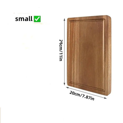 Wooden Cutting Board - Beech & Walnut Butcher Block for Meat, Cheese & Kitchen Chopping
