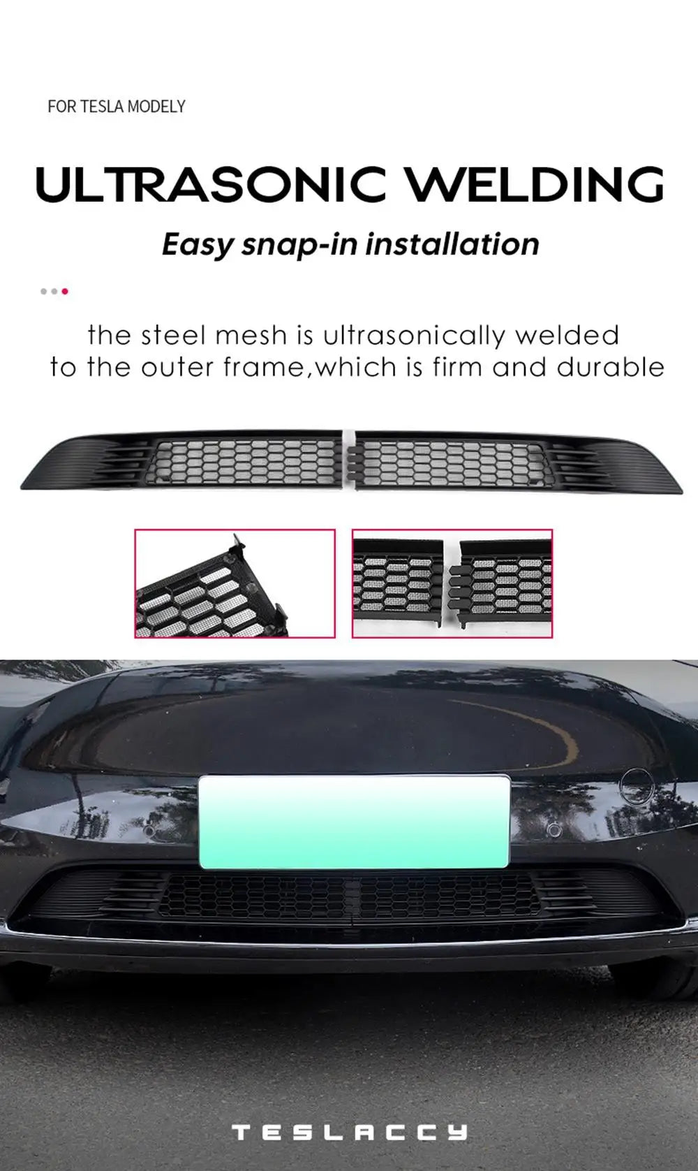 Tesla Model Y 2020-2024 Lower Bumper Anti-Insect Net – Dustproof Front Vent Grille Cover
