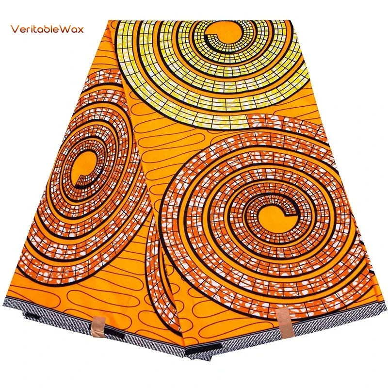 African Ankara Double Print Batik Fabric - Real Wax Patchwork Textile for DIY Sewing, Wedding Dresses & Crafts