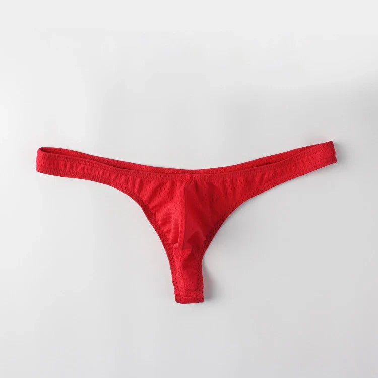 Men’s Ice Silk Low-Rise G-String & Thong Underwear – Breathable Solid Color T-Back U-Pouch Comfort Fit Sexy Lightweight Underpants