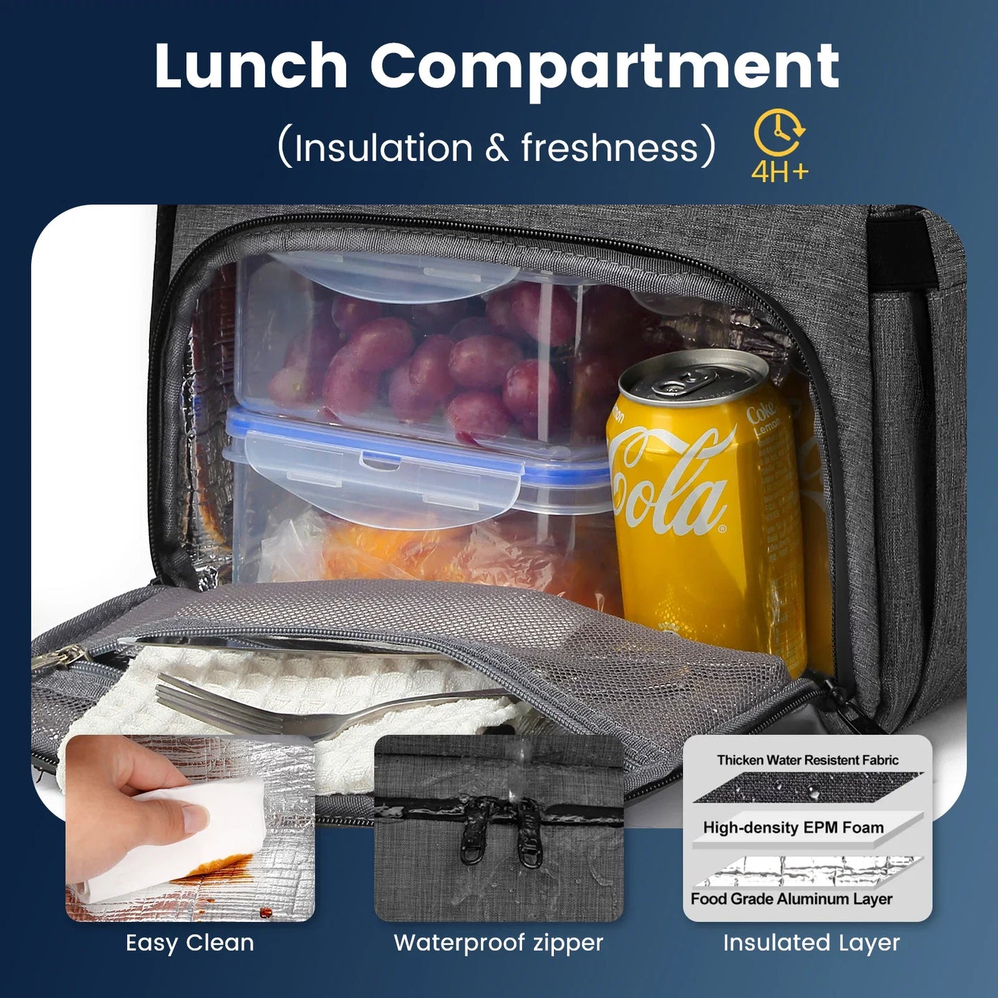 Insulated Lunch Backpack - Large Capacity Waterproof Cooler Bag for Picnic, Camping, Travel & Outdoor Activities