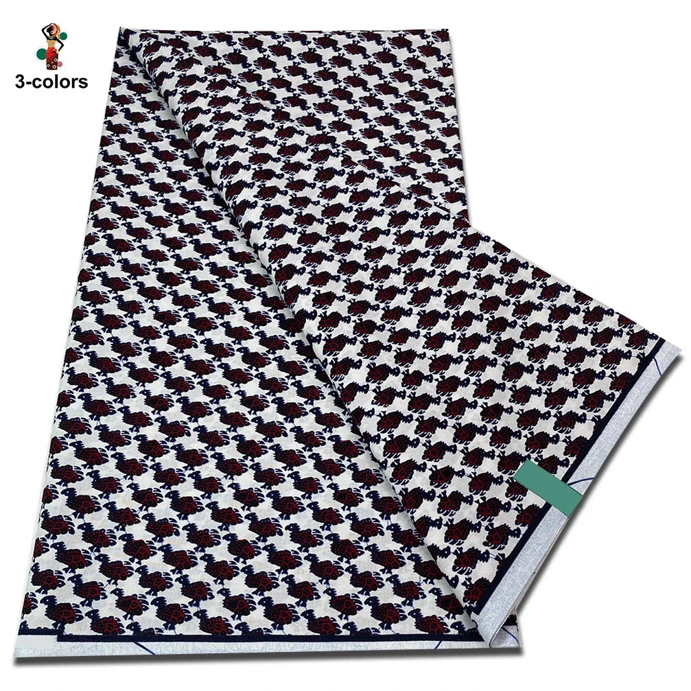 African Real Wax Print Fabric - 100% Cotton Soft Ankara Pagne Material for Dresses
