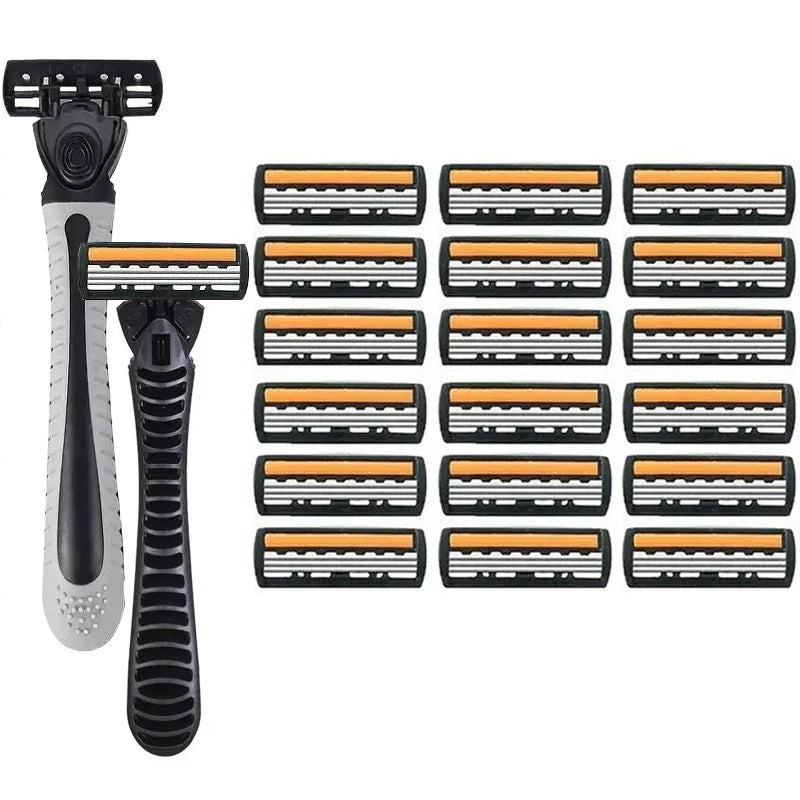 Premium 3-Layer Stainless Steel Safety Razor – Replaceable Blades for Smooth Shaving Men & Women