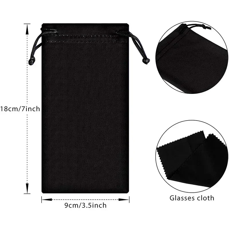 1/100pcs Portable Soft Cloth Sunglasses Bag – Waterproof Microfiber Dust Pouch Eyewear Storage Case