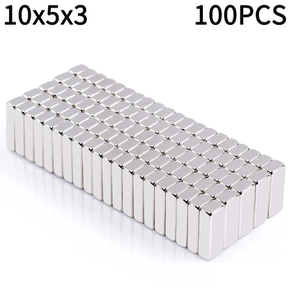 Super Strong Square Block Magnets Set - 20-100 PCS Powerful Neodymium Magnets for DIY & Refrigerator Use