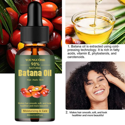 Pure Batana Hair Oil - Natural Hair Growth Treatment for Shine Strengthening Split End Repair and Scalp Care