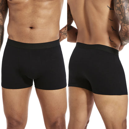 6-Pack Men's Black Boxer Shorts – Soft, Breathable Underwear for Comfort