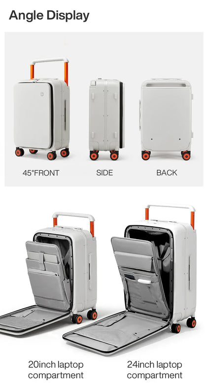 Mixi 20" Wide Handle Carry-On Suitcase — New Design Travel Trolley with Aluminum Frame, Unisex PC Luggage M9275