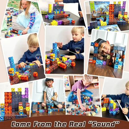 200Pcs Upgraded Magnetic Building Blocks – Montessori Sensory Toy, 3D DIY World Cube Magnets for Kids 3+