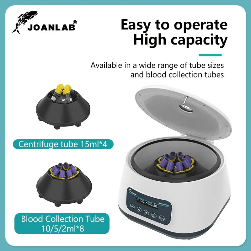 JOANLAB Digital PRP Centrifuge Machine - Laboratory Plasma Centrifuge for Blood Tubes & 15ml Tubes 500-4000RPM