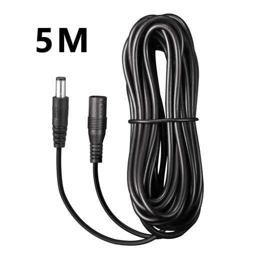 DC Power Extension Cable - 5.5x2.1mm Female to Male Connector Cord for LED Lights, CCTV & Power Adapter Devices