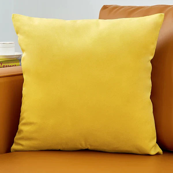 Velvet Pillow Cover 40x40 cm – Decorative Cushion Case for Living Room Sofa, Home Decor in Yellow, Green & Blue