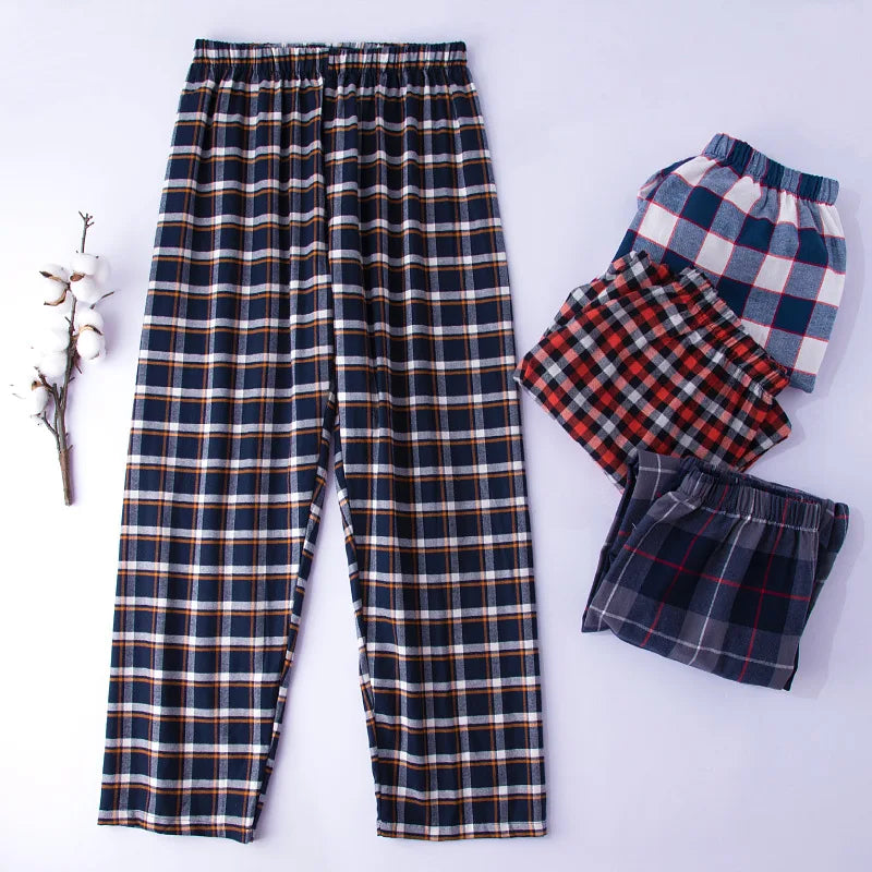 Men’s Plaid Pajama Pants - Soft Breathable Casual Lounge Trousers for Sleepwear & Nightwear