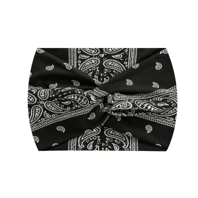 Wide Stretch Printed Sports Headband – 18cm Athletic Sweatband & Hairband