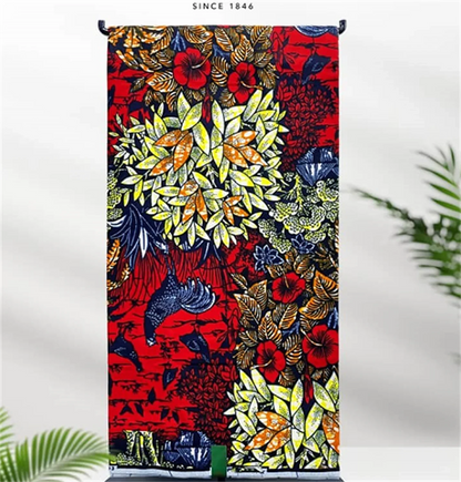 African Real Print Ankara Wax Fabric - Soft 100% Cotton Pagne 6 Yards