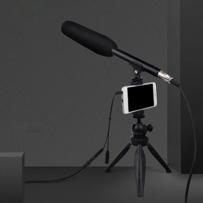 Professional XLR Shotgun Condenser Microphone - Cardioid Mini Interview Mic for TV News, Video Recording & Broadcasting