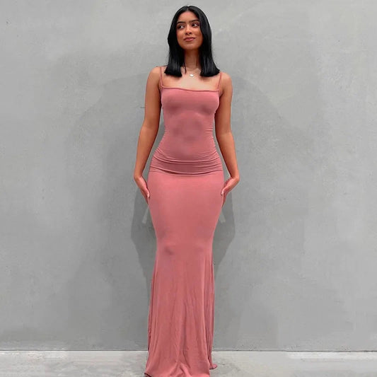 2025 Women's Summer Dress - Solid Color Slim Fit Camisole Skirt Sexy Fashion Style