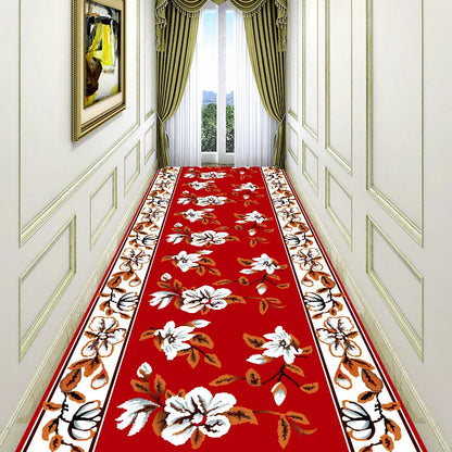 Luxury Classical Corridor Rug — Crystal Velvet Soundproof Washable Carpet for Villa & Hotel Hallway