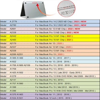 EGYAL Hard Shell Case for MacBook Air 15 M2 & 13.6" 2022, MacBook Pro 13 M1/Pro 14/16, M1 Air 13 A2337